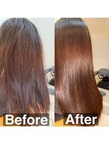 スリーク(SLEEK)&nbsp;SLEEK式髪質改善【縮毛矯正】ビフォーアフター　表面