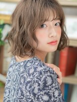 カバーヘア ブリス 大宮西口(COVER HAIR bliss)&nbsp;グレーベージュ小顔ゆるふわボブパーマA4大宮20代30代40代