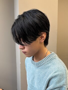 エルマーク 梅田(L-MARK) センターパート/ニュアンスパーマ/カルマパーマ/メンズ/眉毛