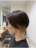 ショートボブ×インナーカラー