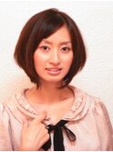 軽さのあるラウンドボブ