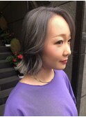 アッシュグレー×外ハネ