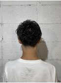 刈り上げツーブロック前下がりショートミックスパーマ