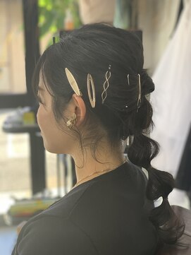 メル(Mel) ☆お洒落☆結婚式お呼ばれスタイル☆巻きおろし☆お団子☆ピン☆