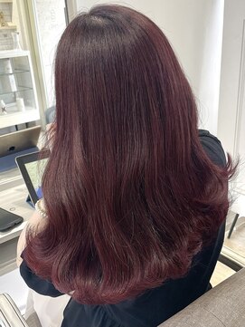 シーン(seen) 【ローズピンク×顔まわりレイヤー】小顔カット　くびれヘア