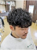 ツーブロックマッシュ、スパイラルパーマ