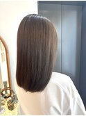 ミディアムヘア/斜めバング/グレージュ/大宮/髪質改善/縮毛矯正