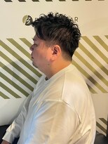 バーバーバー アカバネ(BARBER-BAR AKABANE)&nbsp;働く男のアップバング×ナチュラルワンカールパーマ#2