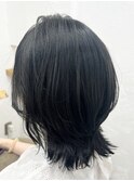 ２０代３０代◎ひし形Cカーブ外ハネミディアムくびれレイヤー