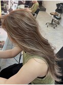 ホワイトグレージュミニウルフデジタルパーマチェリーブラウン