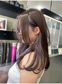 ハイライトカラーミルクティーベージュレイヤーカット