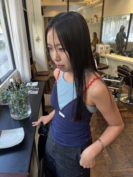 コラン 中目黒(collan) 顔まわりぷつっとモードラインストレートロングヘア