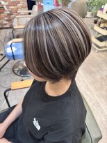ルーナヘアー(LUNA hair)&nbsp;コントラストハイライトカラーショートウルフ10代20代30代40代