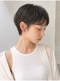 ハンサムショート耳掛けショートコンパクトショートグレージュ