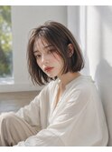 グレージュ×ボブ