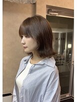 ヘルム(HELM.)&nbsp;くびれレイヤーボブ×ベージュブラウン