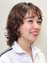 トップヘアー アヴェニュー 刈谷(TOPHAIR Avenue)&nbsp;刈谷マッシュウルフパーマ癖毛風ブラウンベージュ20代30代40代