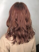 オースト ヘアー ステラ 新宿店(Aust hair Stella)&nbsp;ラフウェーブ×コーラルピンクベージュ【YAMA】