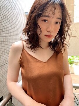 クラフト ヘア デザイン(CRAFT HAIR DESIGN) 外国人風ウェーブパーマ×レイヤーミディアム