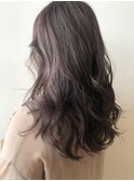 ピンクベージュ_ハイライト_ゆるふわ