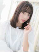 透けバングうる艶髪前下がりミディアムボブ20代30代40代b水戸