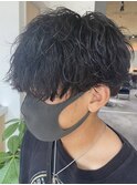 波巻きスパイラルパーマツーブロックツイストスパイラルパーマ
