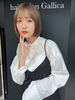 ガリカ(Gallica kinshicho)&nbsp;【竹之内蔵人】大人フェミニンボブ/透明感ミルクティーベージュ