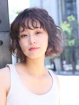 ヨファヘアー 岡本店(YOFA hair) 大人かわいい小顔前髪似合わせショートボブグレージュカラー0802