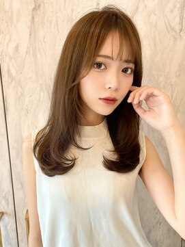 ルームバイシー 新宿(Loom. by Sea) 韓国風前髪/シルキーベージュ/グレージュカラー/斜めバング