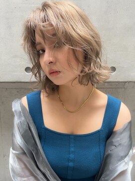 グロウバイニューヨークニューヨーク(Grow by NYNY) 【打越】ラフウェーブ×ミディアム×ミルクティーラテ