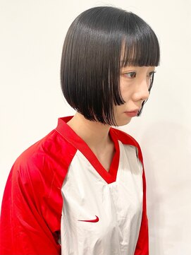 モリオフロムロンドン 松戸店(Morio from London) 【松戸　石山】黒髪ミニボブ顔まわりぷつっとレイヤー