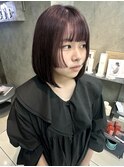 ラベンダーブラウン/ステップカット/ボブ/ラベンダーカラー