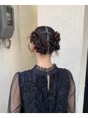 ヘアセット 結婚式 ヘアアレンジ ツインアレンジ
