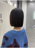 黒髪/ボブルフ/ネビージュ/小顔/ワンレン/前髪
