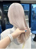 ハイトーンカラーペールピンクブロンドホワイトミルクティー韓国
