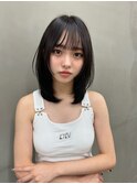 美髪イメチェンくびレイヤーミディアムワイドバングヘア