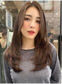 ロングヘア30代40代ストレートレイヤー前髪なし前髪あり表参道