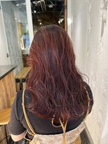 テイ(tei)&nbsp;オレンジカラー/オレンジブラウン/ミディアムボブ/ダブルカラー