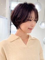 ロンドエニカ 大宮(Lond enika)&nbsp;黒髪カタログ/ショート/オリーブグレー/小顔に見せるヘア☆120