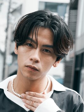 エリマ 横浜西口(elima) 横浜西口メンズニュアンスパーマ垢抜けヘアセンターパート