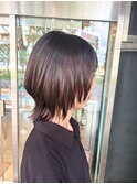 艶感ブラウン!レイヤーウルフボブ