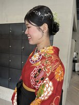 ヘアー アイス ルーチェ(HAIR ICI LUCE)&nbsp;ブリーチなしくすみベージュ冬カラーお呼ばれヘアアレンジ/今枝