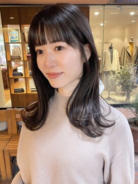 ノラ ヘアーサロン(NORA HAIR SALON) ナチュラル小顔前髪あり後れ毛サイドバング結べるボブくびれヘア