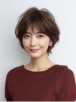 Heart's美人設計と白髪ぼかし専門店 青山表参道店 脱白髪染め/ショートヘア【ハーツ】&nbsp;白髪ぼかし脱白髪染め似合わせショートボブ40代50代60代