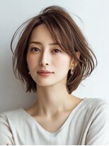 ハーツ 青山表参道店(Heart's)&nbsp;白髪ぼかし脱白髪染め似合わせショートボブ40代50代60代