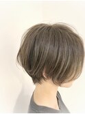 【ハンサムショート+エアタッチハイライト】アッシュ 黒岩