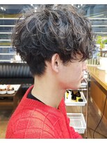 ヘアー ブランチ(hair. branch) メンズに大人気 前下がりマッシュ ゆるふわスパイラルパーマ