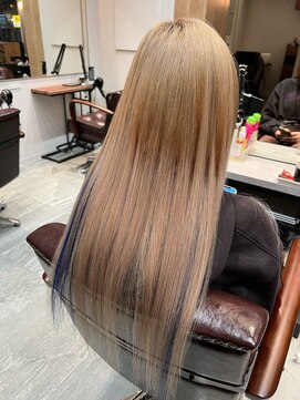 アディクト 東陽町西口(addict) ブリーチ毛　髪質改善縮毛矯正_ミルクティー_エクステ［東陽町］