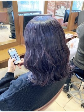 ティエル(TieLu) アクアバイオレット×波ふわ巻き