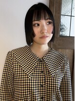 リノショアーズ 元町店(RINOSHORES)&nbsp;小顔ストレートボブ黒髪グレージュダークアッシュモード